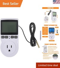 110V Digital Temperature Controller, LCD Screen Heating Cooling Thermostat Ou...
