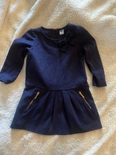 Janie and Jack Navy blue dress. Toddler 2T. basically new. OBO