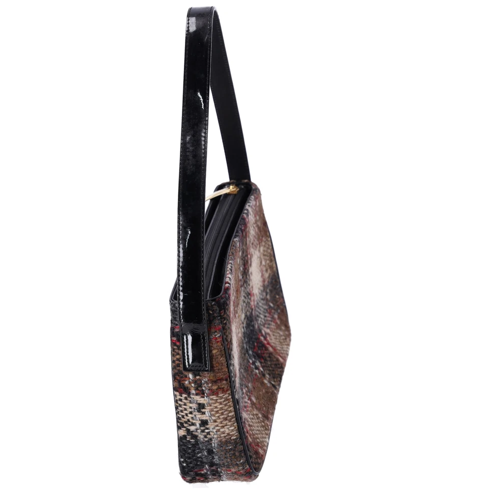 Bolso de Hombro Burberry Beige Negro Multi Tweed Charol Gamuza Foto 2 de 4