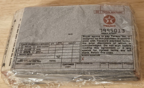 VINTAGE TEXACO CREDIT CARD MACHINE RECEIPT LOT NOS ORIGINAL GAS STATION RECEIPTS