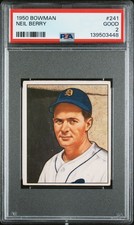 1950 BOWMAN #241 NEIL BERRY ROOKIE RC PSA 2