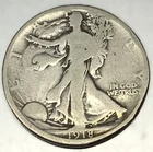 1918 D Walking Liberty Half Dollar - 90% Silver - 50c US Coin Circulated - 2267