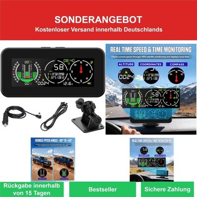 MR CARTOOL M60 Neigungsmesser GPS Tacho HUD Anzeige für Fahrzeuge