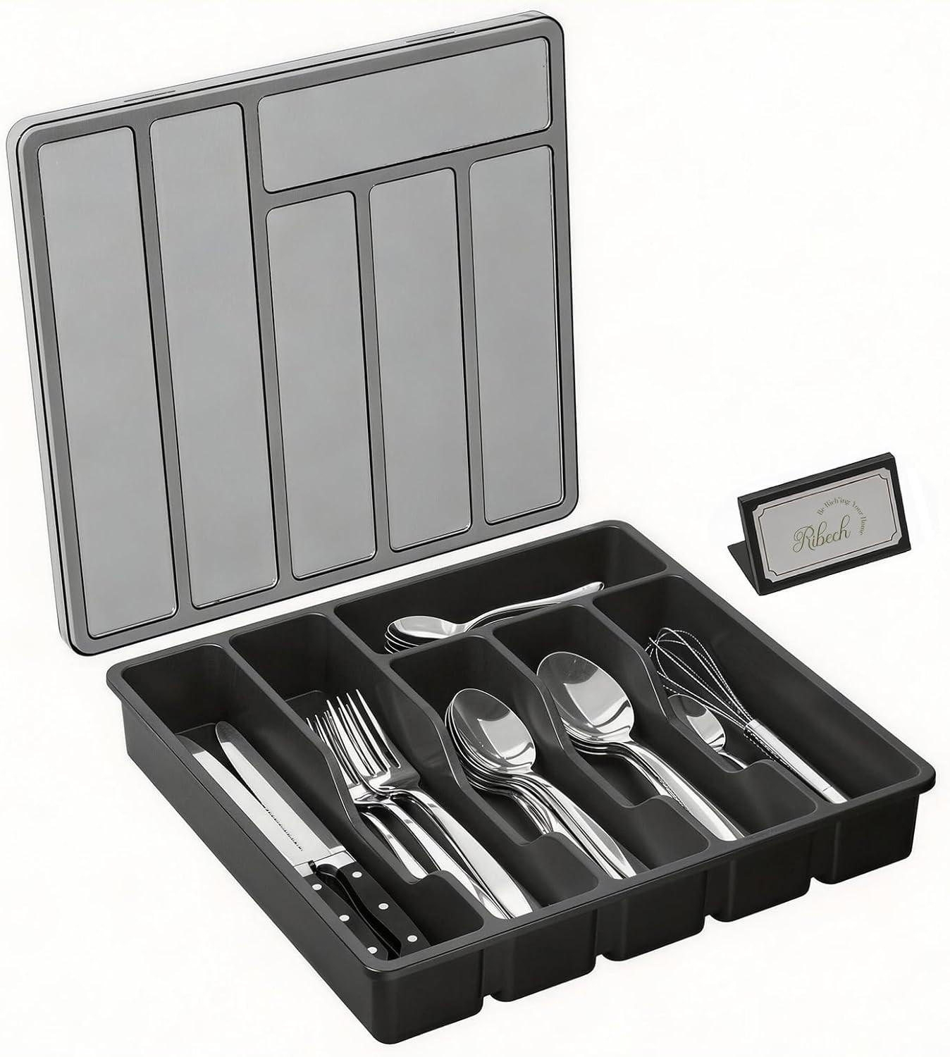 Portaposate con Coperchio Ermetico - Organizer Professionale per Posate