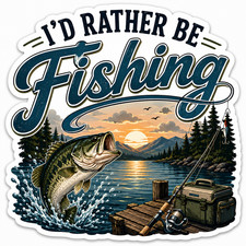 Lot Of 2 Id Rather Be Fishing 4 Vinyl Stickers Waterproof Bass Fishing Fishing Lot Of 2 Id Rather Be Fishing 4 Vinyl Stickers Waterproof Bass Fishing Fishing