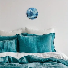 1pc 2D 2D Flat Surface, 1pc 7.87x 7.87inch Round Aluminum Metal Sign- Snow Mount