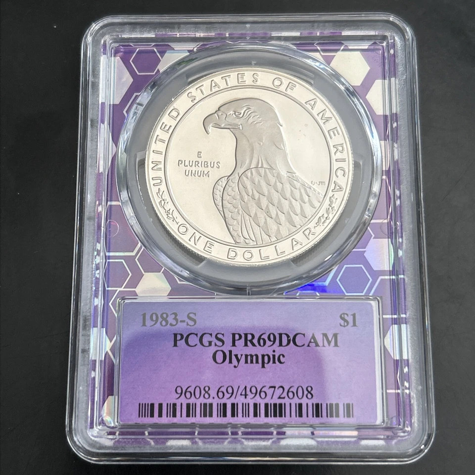 1983-S Olympic $1 Silver Proof US Commemorative PCGS PR69DCAM - Image 3 of 4