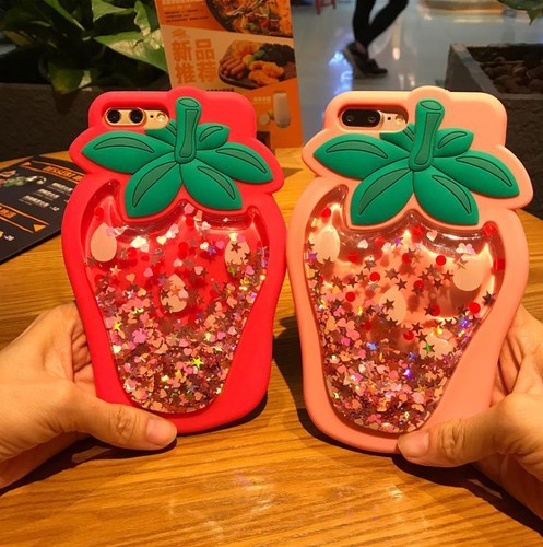 3D Iphone Case Silicone Cartoon Red Fresh Strawbarry For 7 8 7 Plus 8 Plus - Picture 3 of 5