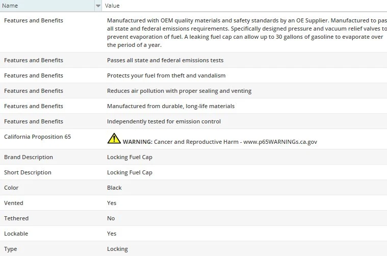 MotoRad MGC91 Fuel Tank Cap for GMC K25/K2500 PICKUP 1967-1972 L6-4.1L - Imagem 2 de 4