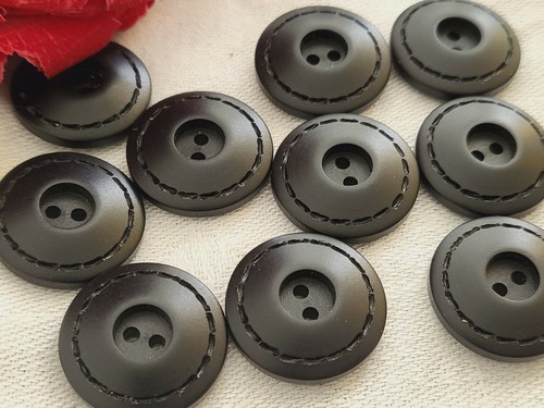 Lot De 10 Boutons Vintage Noir - Diamètre 1,7 Cm - Pour Couture Et Customisation