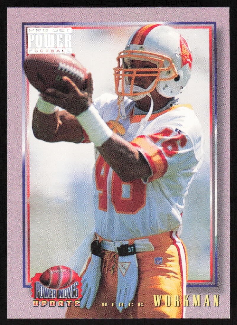1993 Pro Set Power Update: Power Moves Vince Workman #PMUD38 Buccaneers