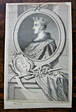 1735? King Henry V George Vertue Rapin-Thorays Antique Print SCARCE PROOF