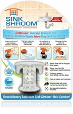 SinkShroom® (White) Hair Strainer Catcher Prevents Clogged Drains by TubShroom