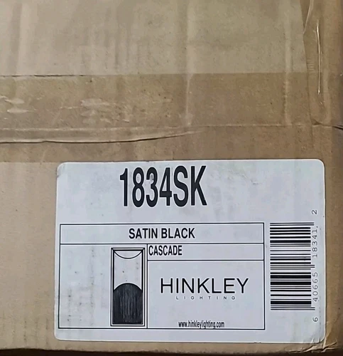 Hinkley Lighting 1834SK Cascade Outdoor Medium Wall Light Satin Black  - Picture 5 of 5