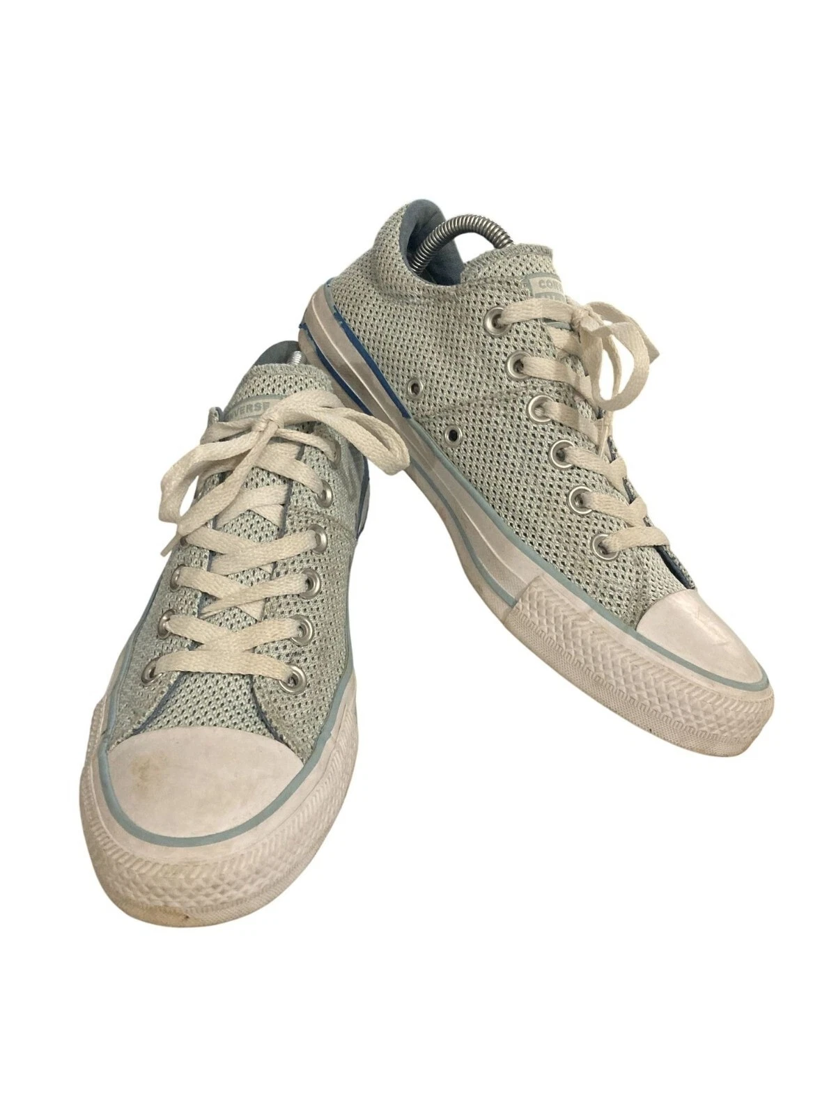 Scarpe sneakers basse Converse donna taglia 8 All Star blu chiaro bianco rete