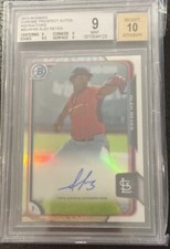 2015 Bowman Chrome Prospect AUTO REFRACTOR #24/499 Alex Reyes ROOKIE BGS 9/10