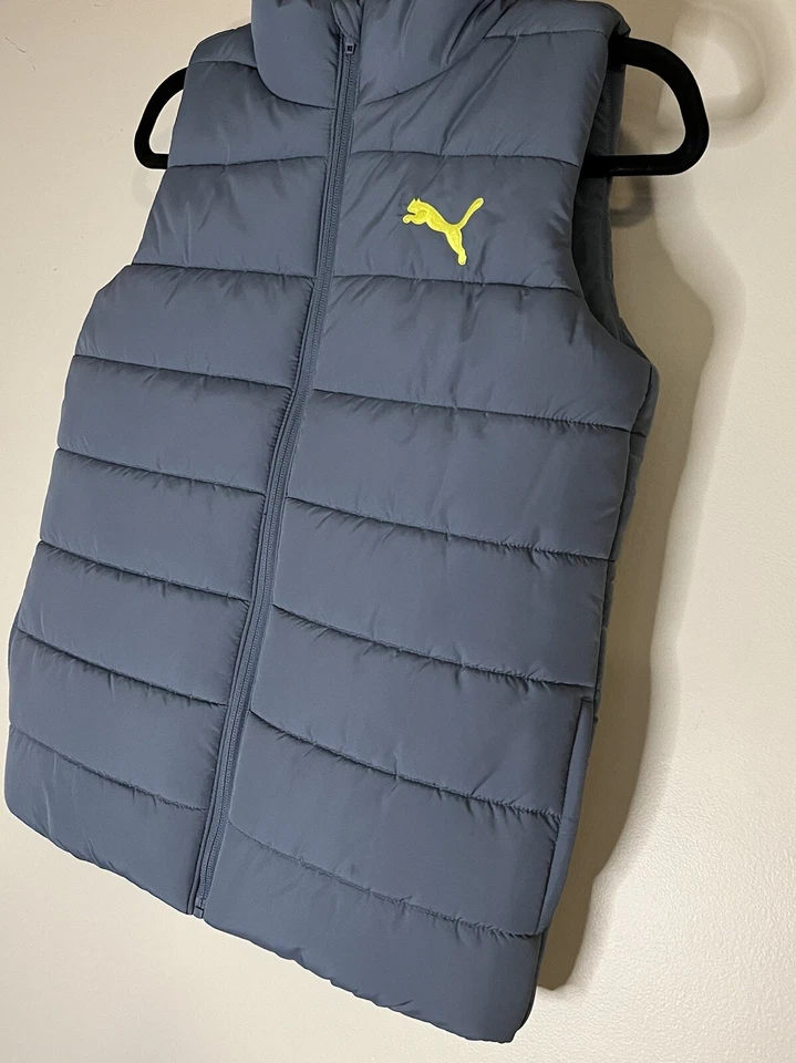Puma Youth Boy’s Classic Light Blue Puffer Winter Vest Jacket Size M 10/12 - Image 3 of 4