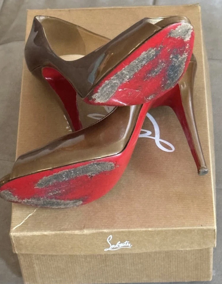 Christian Louboutin Peep Toe Pumps Ladies Shoes Italy Size 41 - Image 3 of 4