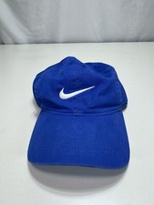 Nike Hat Toddler White Swoosh Logo Royal Blue Adjustable