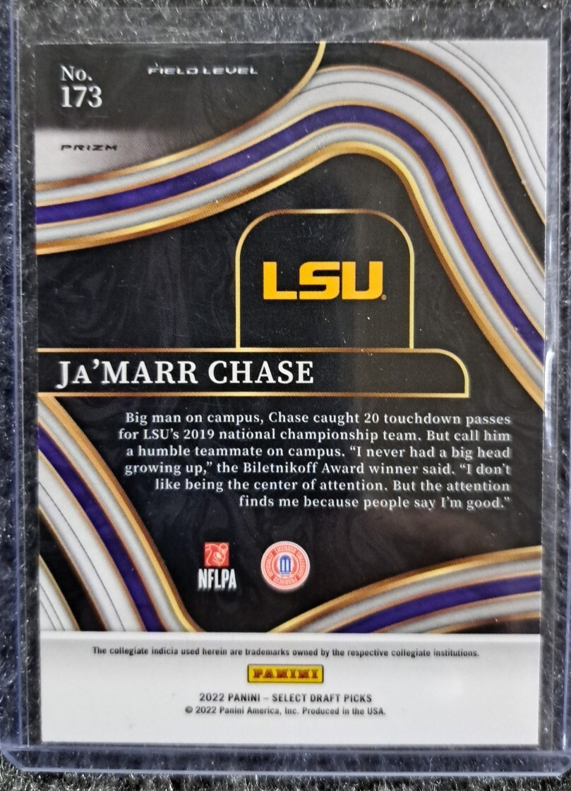 Ja'Marr Chase - Purple Lazer Field Level - 2022 Panini Select