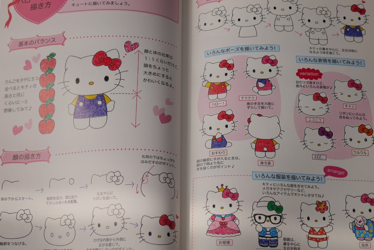 Ballpoint Pen Let's Draw Sanrio Characters Hello Kitty My Melody