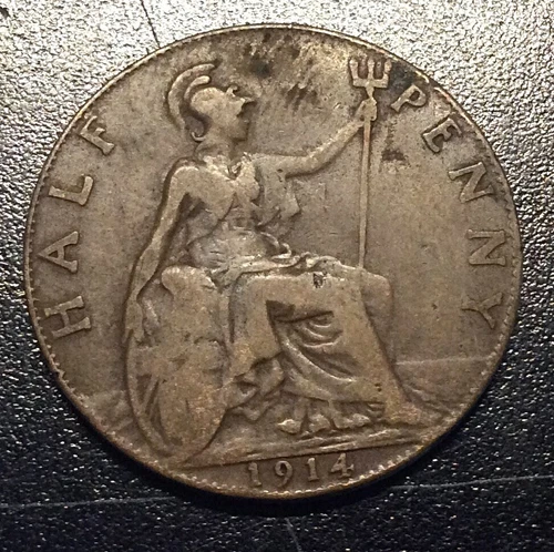 1914 George V Half Penny — photo from another recent sale