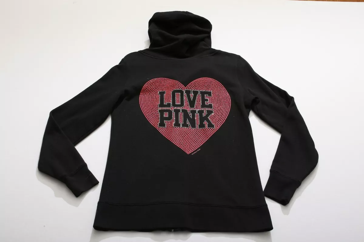 Pink hoodie red hearts outlet