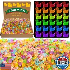 Barydat 1000 Pcs Mini Resin Duck Glowing in The Dark Little Tiny Luminous Duc