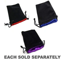 Koplow Games High Quality Large Satin Black Velvet Dice Bag Ages 14+ and Up