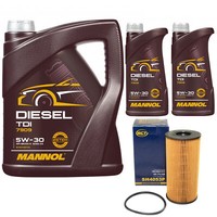 MotoröL Set Mannol Diesel TDI 5W-30 API 7 Liter + ÖLfilter FüR Renault Laguna II
