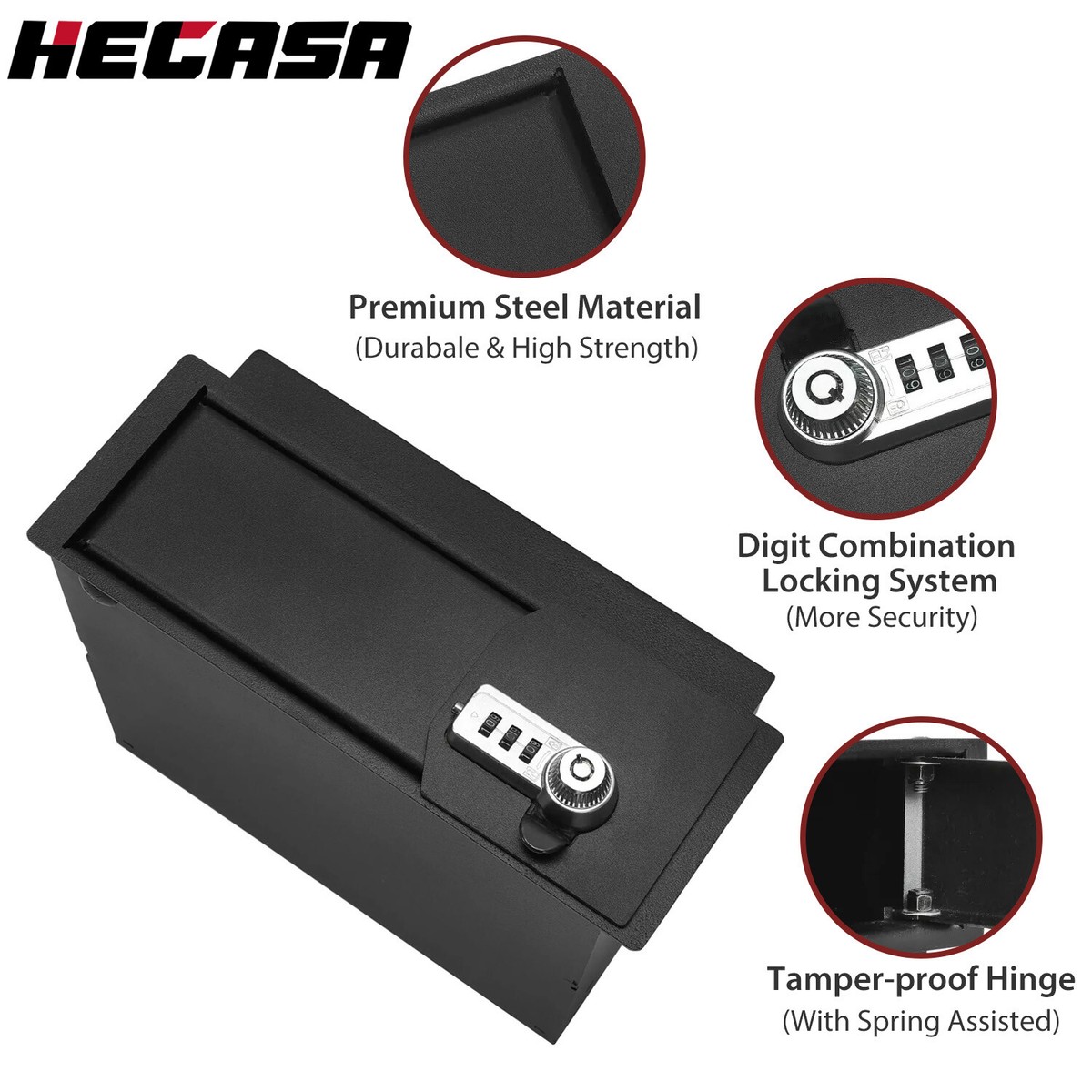 Console Safe Storage Security Vault w/ 3-Digit Lock For Ford 09-14 F150