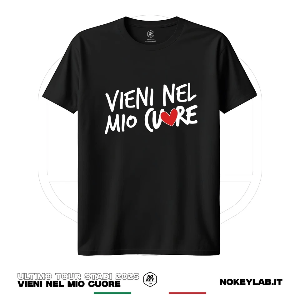 Maglietta Ultimo Vieni Nel Mio Cuore Tour 2025 Stadi | T-Shirt Concerto Musica - Imagen 3 de 4