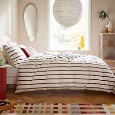 DOUBLE Duvet Quilt Cover Set + Dust Bag - PURE NATURAL WASHED COTTON - RRP £55