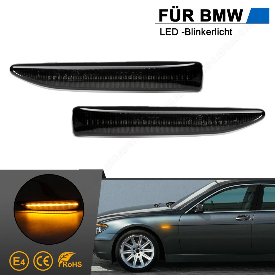Led Seitenblinker Blinker für BMW 7er E65 E66 E67 730i | BJ 2001-2008 | Schwarz - Bild 1 von 4