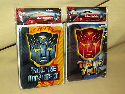 NEW Transformers Invitations and Thank You Postcards 