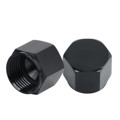 10AN Female Flare Fitting Cap Block Off Nut Aluminum Fits Fuel System Black 2Pcs