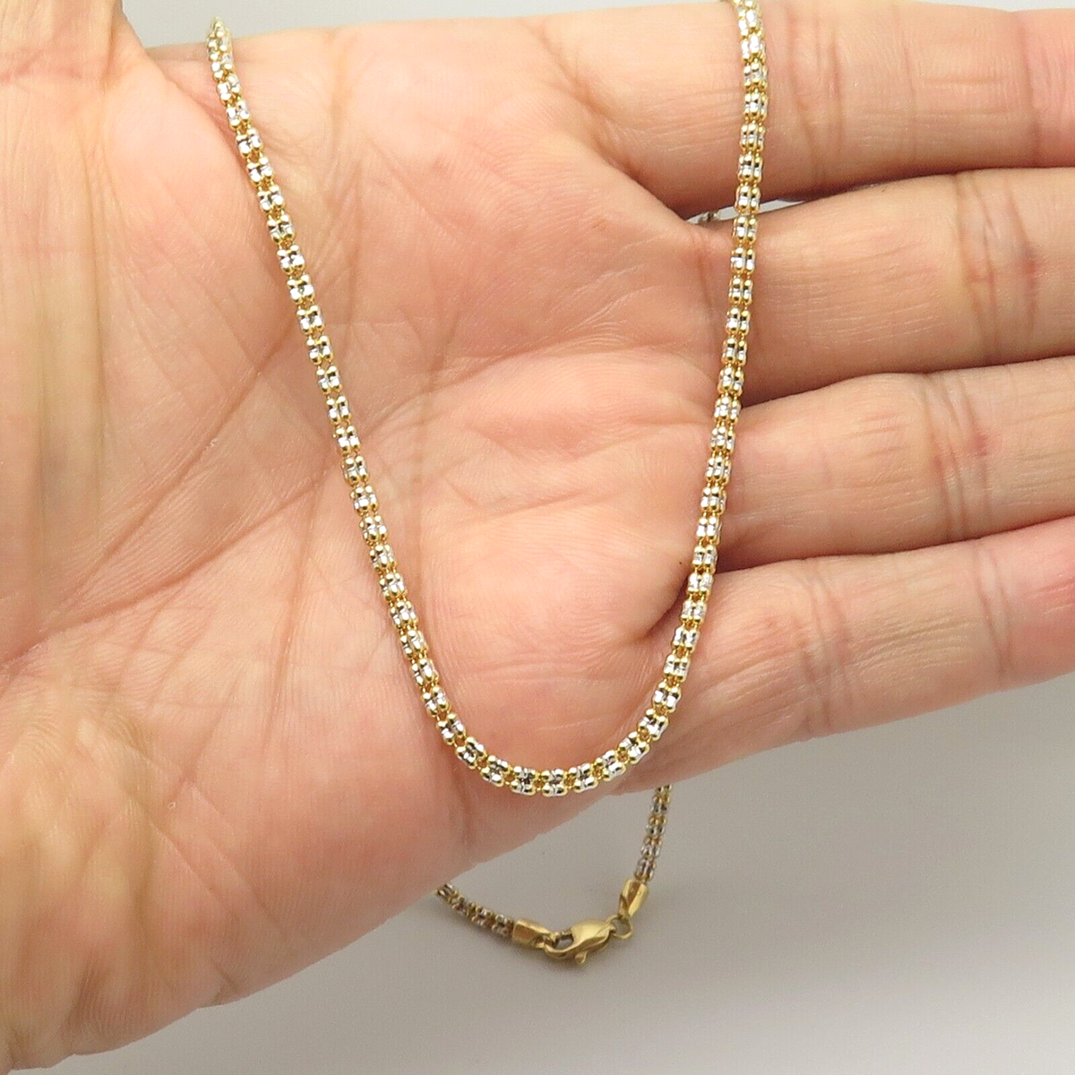 14K Yellow Gold 3.5 mm Moon Ice Link Chain 20” | eBay