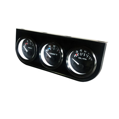 52mm Volt Triple Gauge Kit 3 in 1 Auto Truck Triple Meters Voltmeter Water Temp Gauge Oliedruk Meter met Sensor