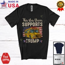 Bus Driver Supports T.r.u.m.p; Vote Election President; US Flag Vintage T-Shirt
