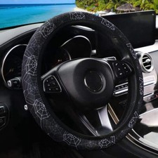 Flower Panda Spider Web Fabric Non-slip Car Steering Wheel Cover without Inner R