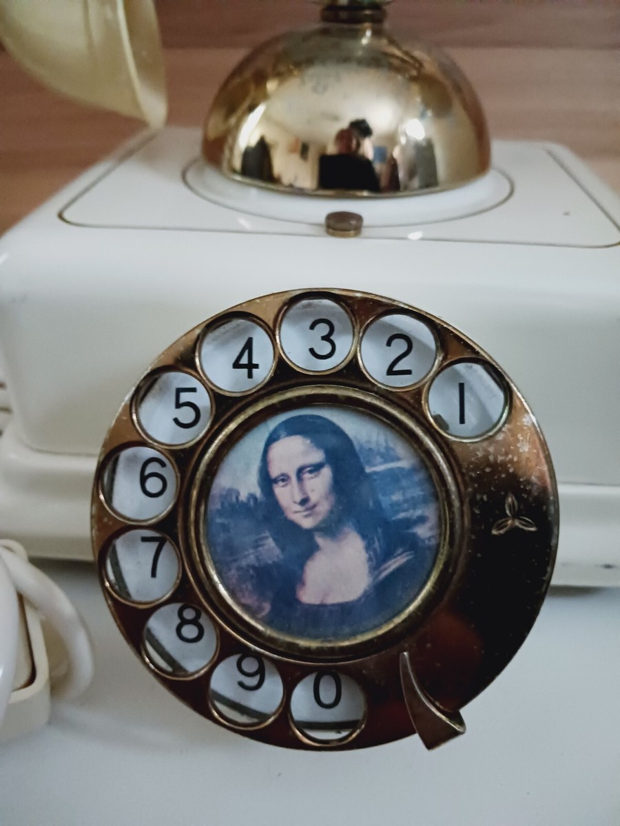 VICTORIAN FRENCH STYLE ROTARY DESK PHONE Mona Lisa metal base