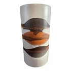 MCM Royal Haeger Vase Earth Wrap Crackle Lava Glaze Brown Orange 7” X 3.5”