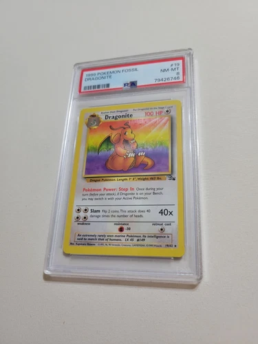Dragonite - Pokemon Fossil #19 - Near Mint to Mint PSA 8