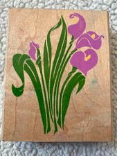 Rubber Stampede Posh Impressions Wooden Rubber Stamp Flowers Spring Bouquet 3in