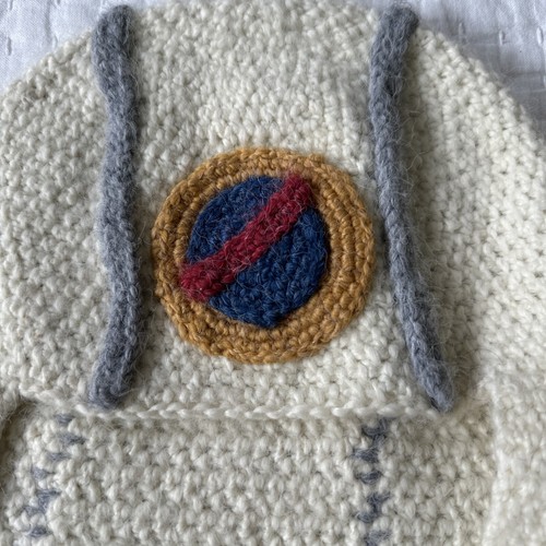 Boys Garnet Hill Hand knit Spaceship Winter Hat EUC - Picture 5 of 5