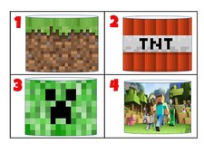 PIXELS MINECRAFT PANTALLA DE LUZ DE TECHO O PANTALLA DE MESA - 4 DISEÑOS - 3 TAMAÑOS