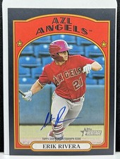 Erik Rivera 2021 Topps Heritage Minors BLACK ON-CARD AUTO #d 48/50 Angels PRC