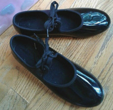 Danskin Now Black Tap Shoes Size 2.5 Ties Youth Girl Boy Teen Junior Dance Jazz