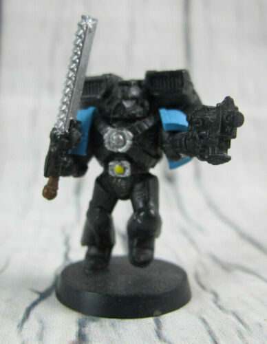 Warhammer 40k Space Marine Painted Blue Armor GW Bolt Pistol Chainsword - Zdjęcie 1 z 5