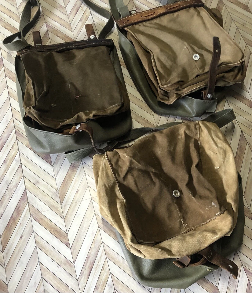 Bolsas médicas militares de alta resistencia (3) marrón y verde. De colección. Bolsas para escribir extranjeras Foto 3 de 4